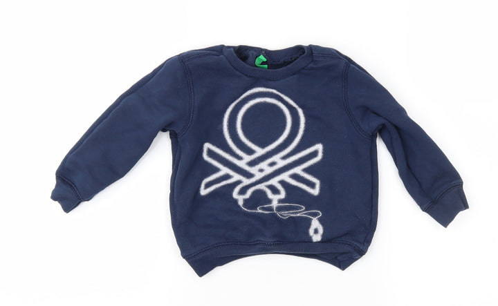 United Colors of Benetton Boys Blue Pullover Sweatshirt Size 2 Years