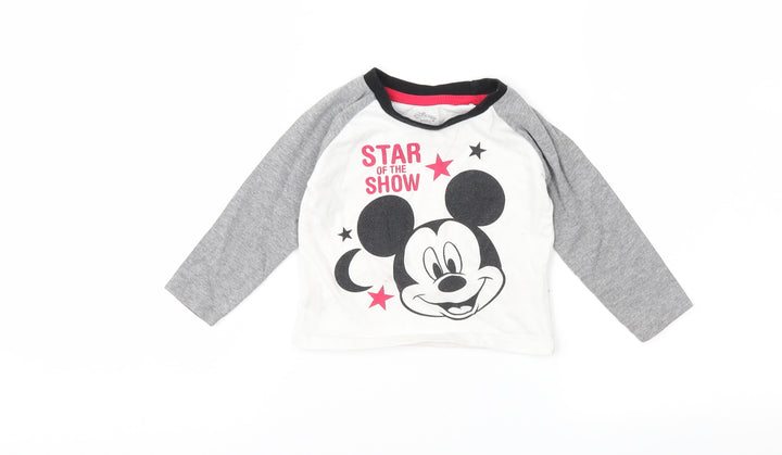 Disney Boys Grey Basic T-Shirt Size 6-9 Months