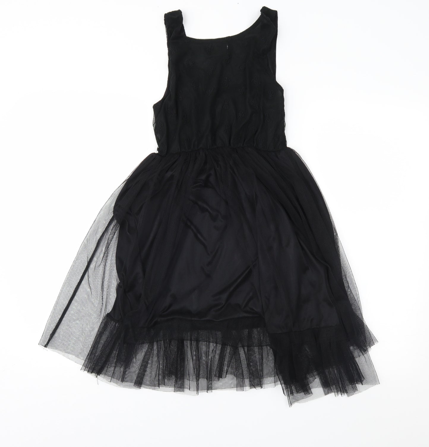 Angel Eye Womens Black Geometric Mesh Fit & Flare  Size S