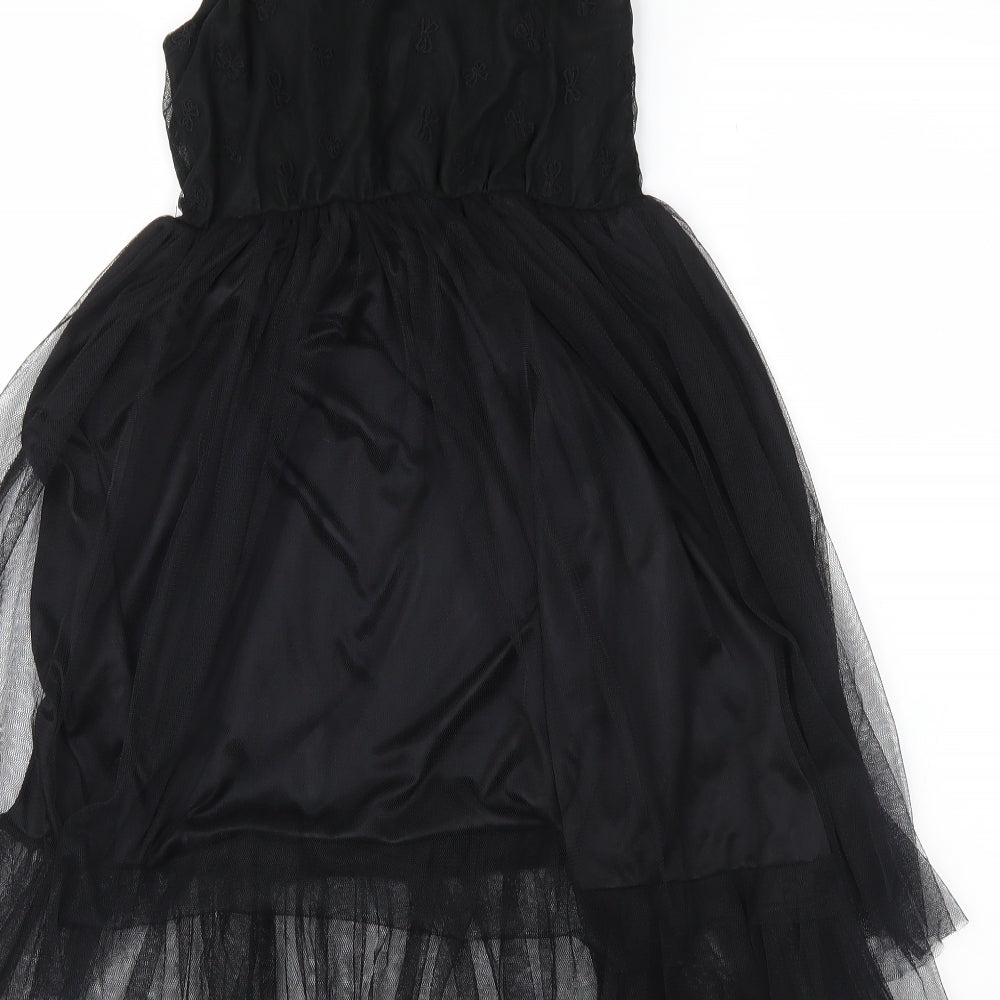 Angel Eye Womens Black Geometric Mesh Fit & Flare  Size S