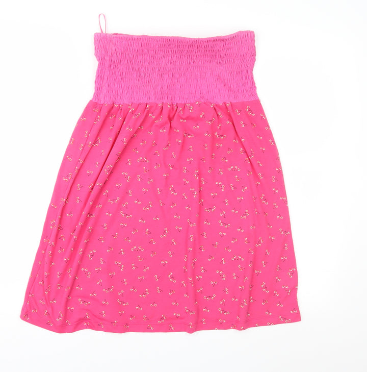 Boohoo Womens Pink Geometric Rayon Fit & Flare Size S