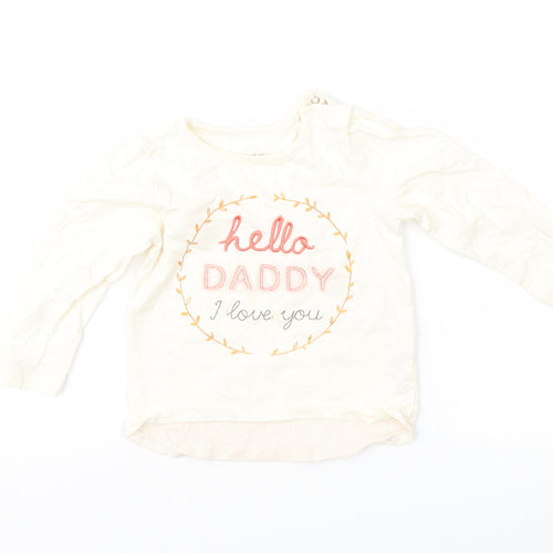 Nutmeg Girls Ivory   Basic T-Shirt Size 9-12 Months
