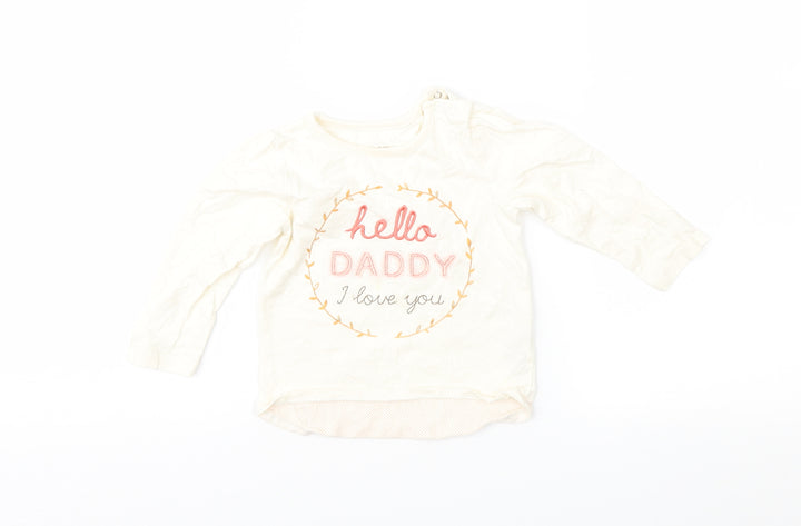 Nutmeg Girls Ivory Basic T-Shirt Size 9-12 Months