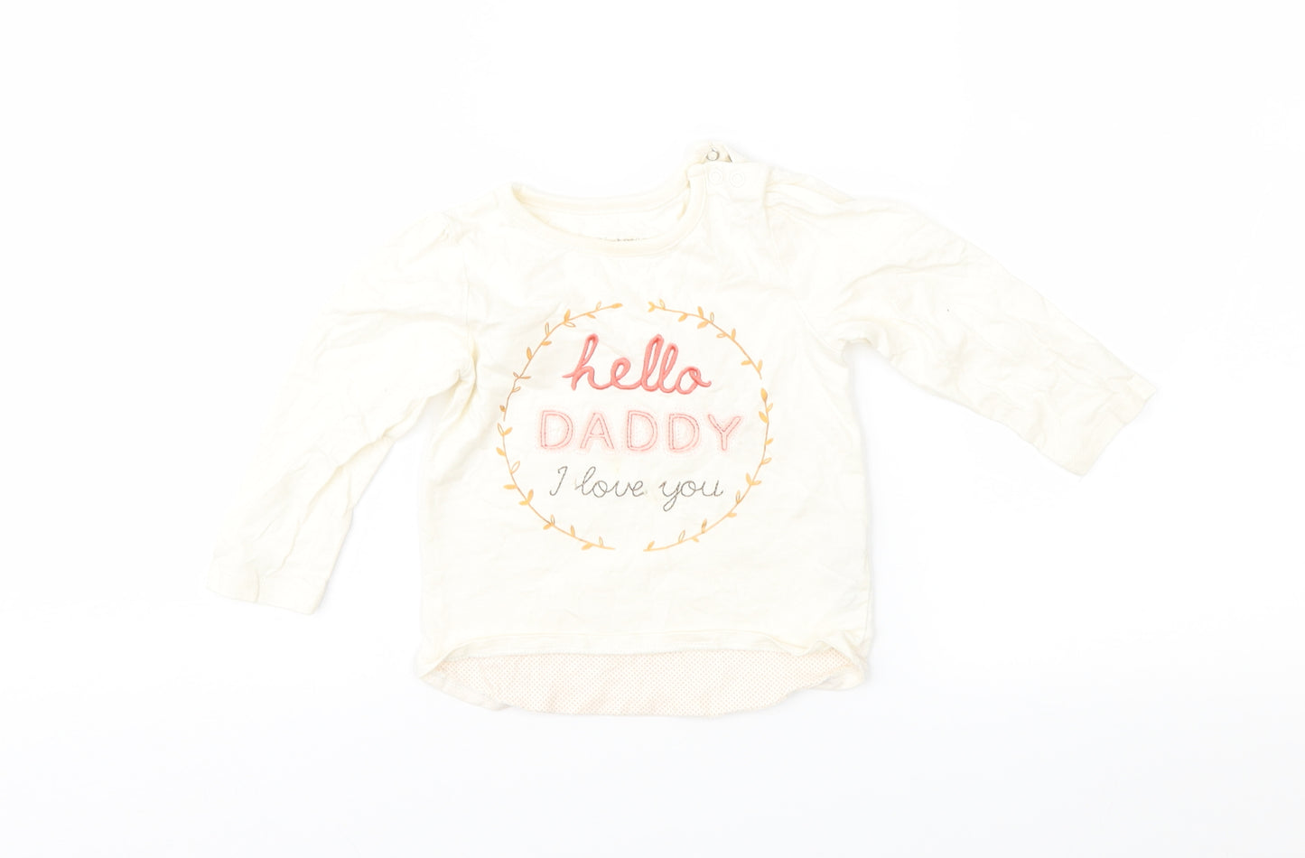 Nutmeg Girls Ivory   Basic T-Shirt Size 9-12 Months