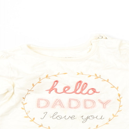 Nutmeg Girls Ivory   Basic T-Shirt Size 9-12 Months