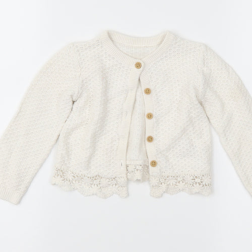 George Girls Ivory   Cardigan Jumper Size 12-18 Months