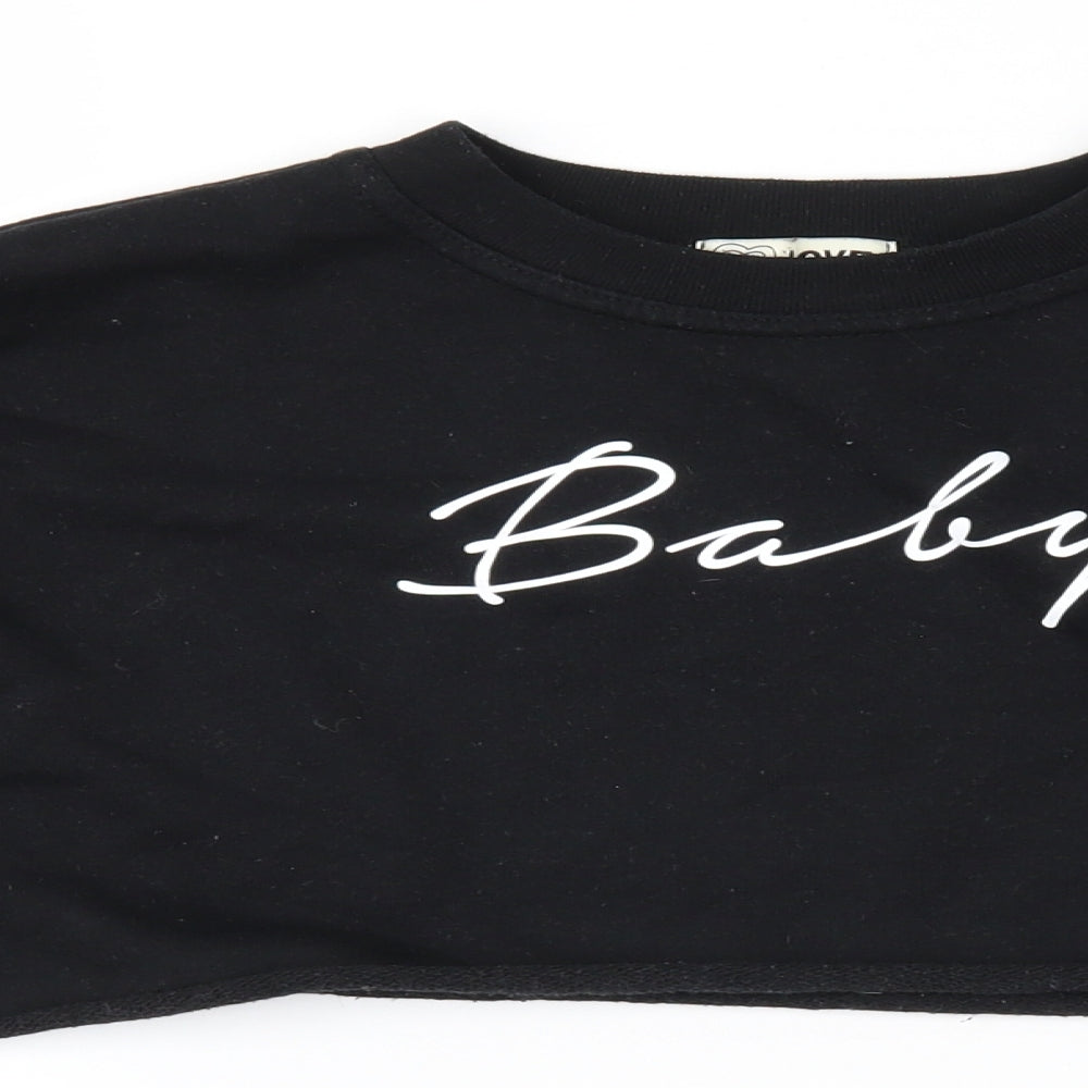 I Love Womens Black   Pullover Sweatshirt Size S