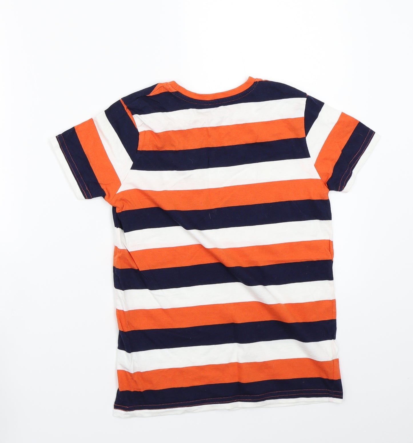 Primark Boys White Striped  Basic T-Shirt Size 9-10 Years
