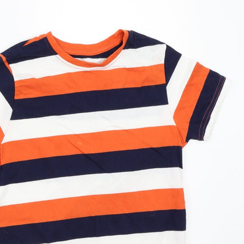 Primark Boys White Striped  Basic T-Shirt Size 9-10 Years