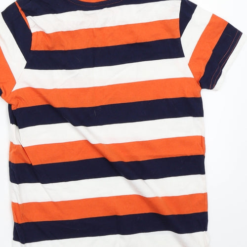 Primark Boys White Striped  Basic T-Shirt Size 9-10 Years