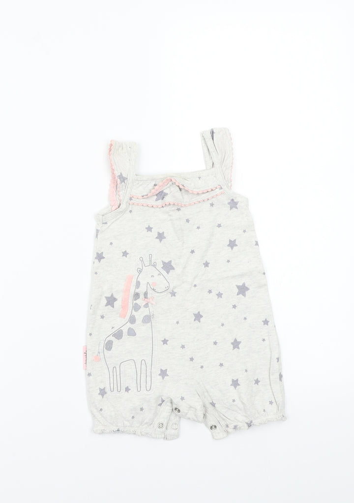 George Girls Grey   Babygrow One-Piece Size 0-3 Months