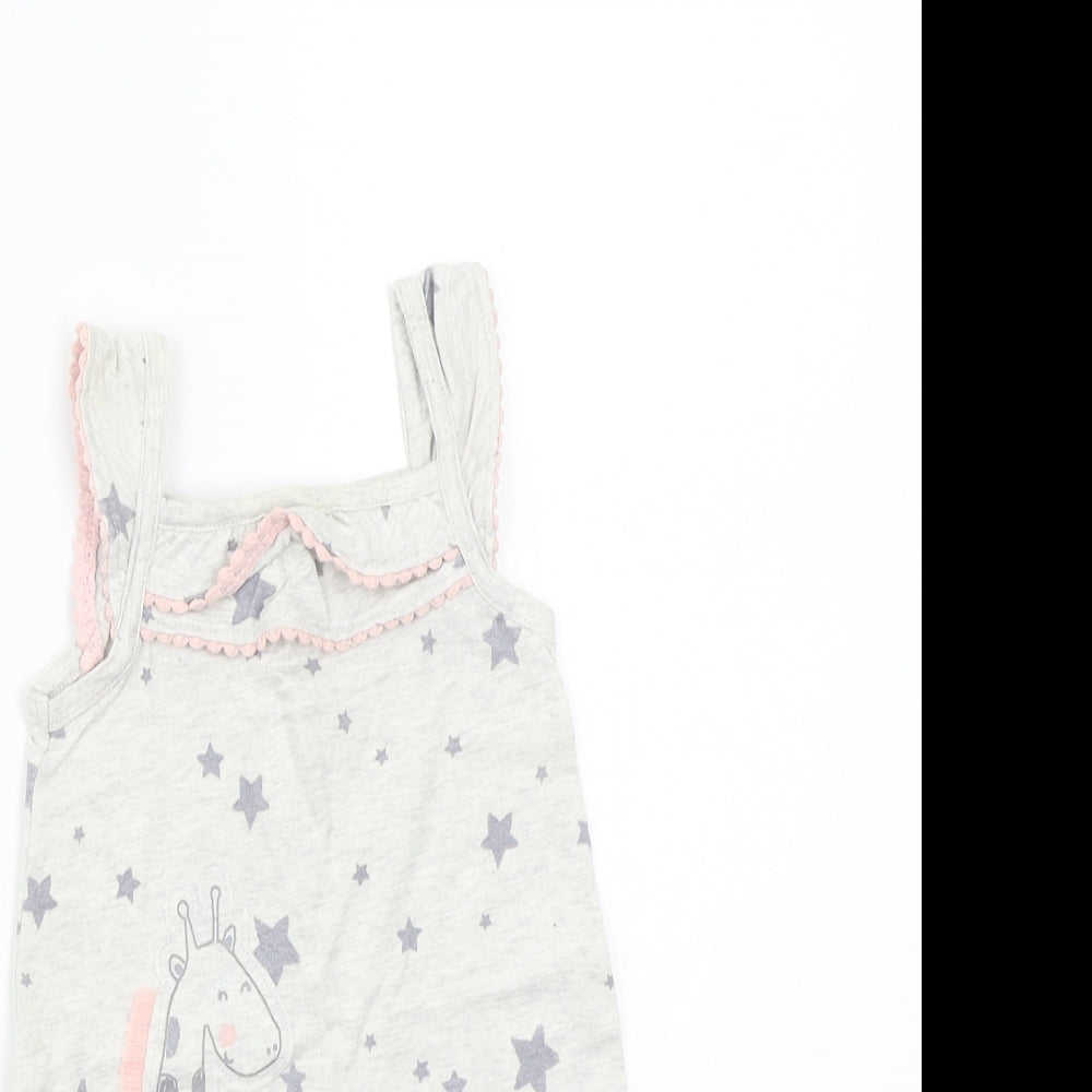 George Girls Grey   Babygrow One-Piece Size 0-3 Months