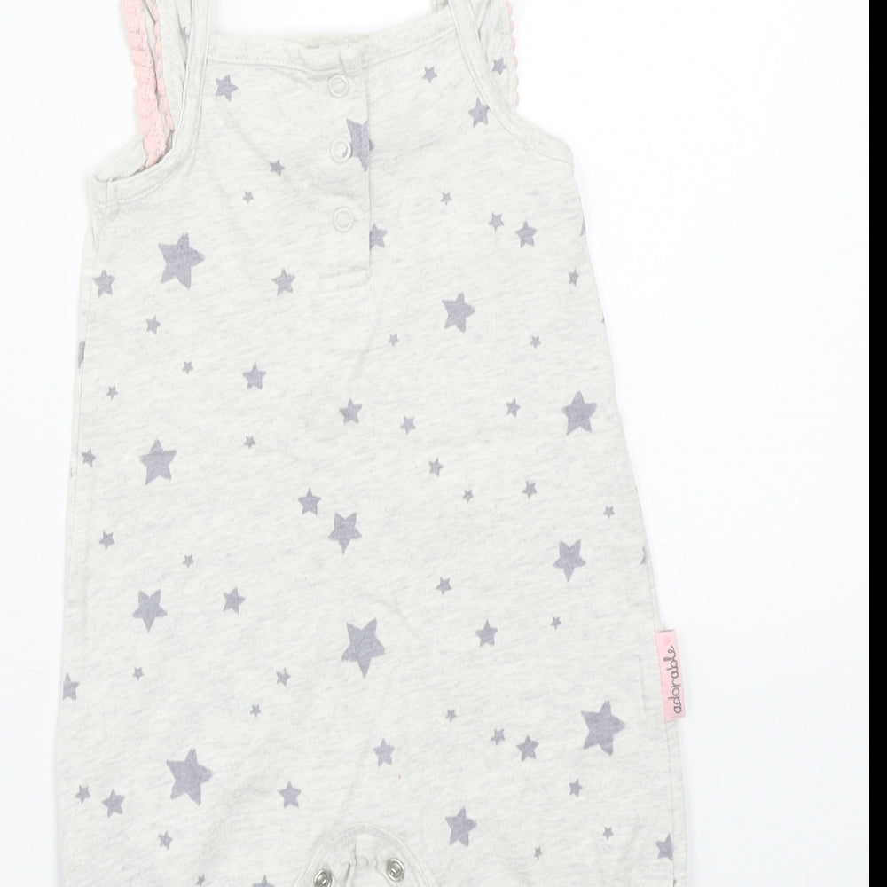 George Girls Grey   Babygrow One-Piece Size 0-3 Months