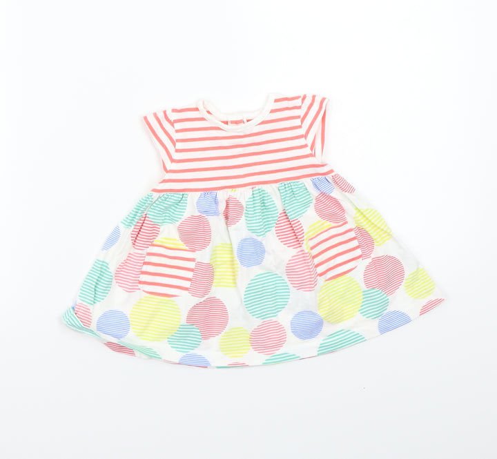 Mothercare Girls White Striped Basic T-Shirt Size 3-6 Months