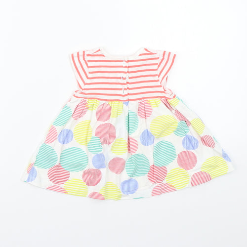 Mothercare Girls White Striped  Basic T-Shirt Size 3-6 Months