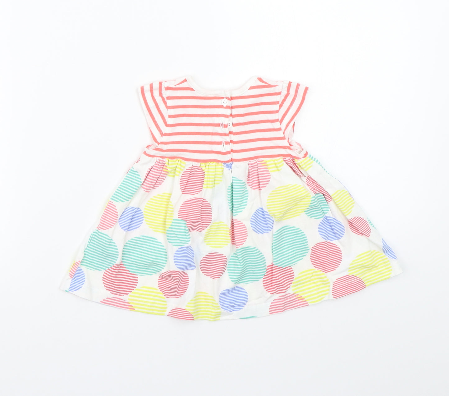Mothercare Girls White Striped  Basic T-Shirt Size 3-6 Months