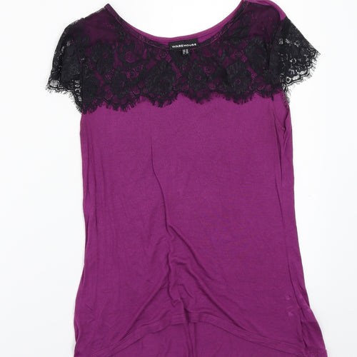 Warehouse Womens Purple   Basic T-Shirt Size 14