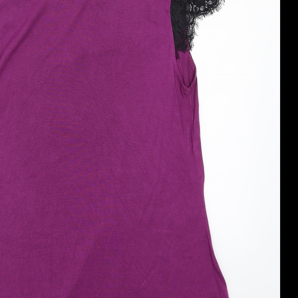 Warehouse Womens Purple   Basic T-Shirt Size 14