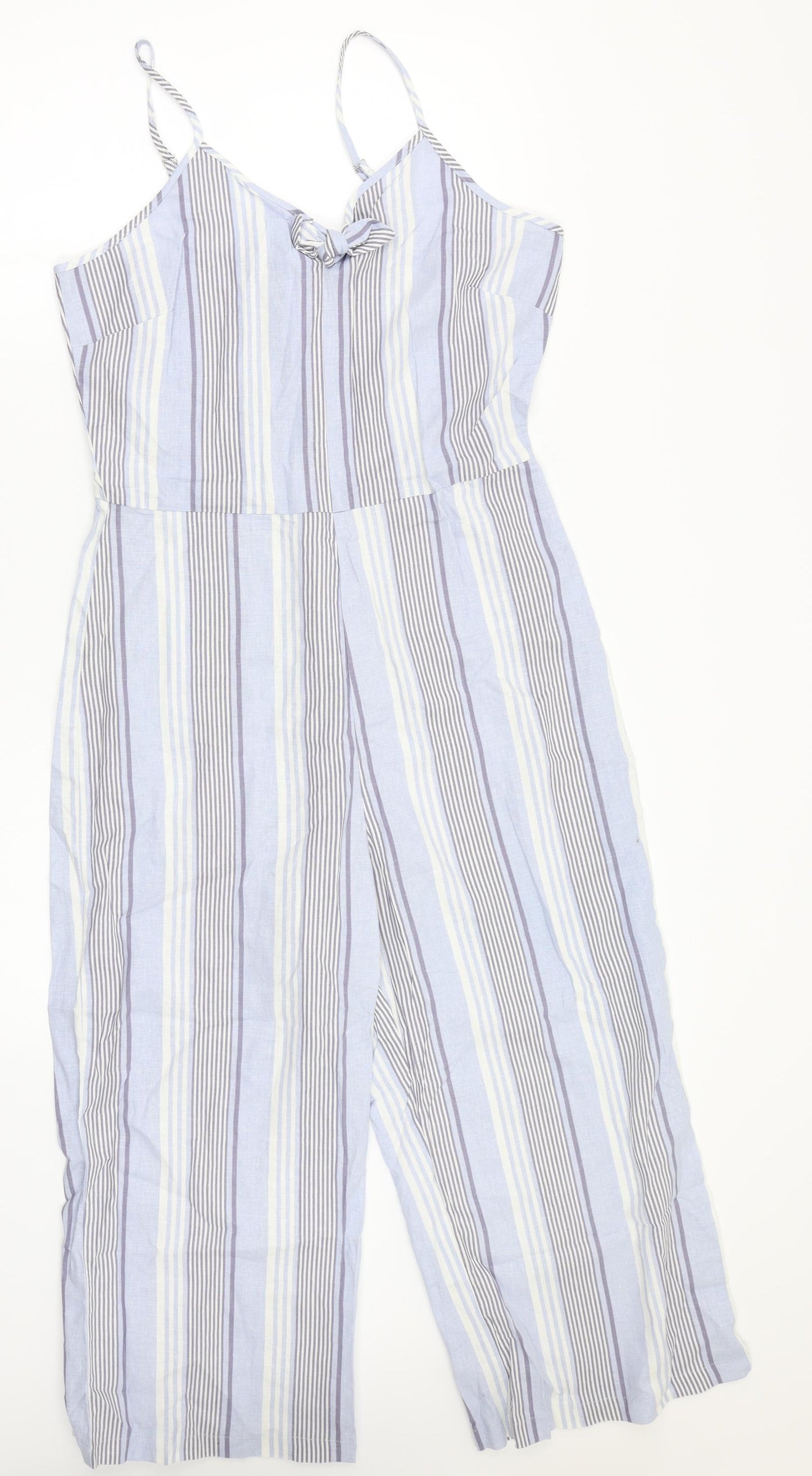 Newlook Womens Blue Striped  Jumpsuit One-Piece Size 14