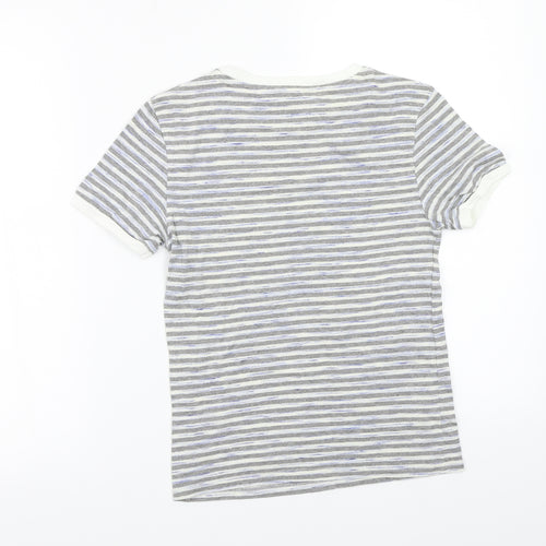 Jack Wills Womens Grey Striped  Basic T-Shirt Size 8