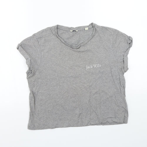 Jack Wills Womens Grey   Basic T-Shirt Size 6