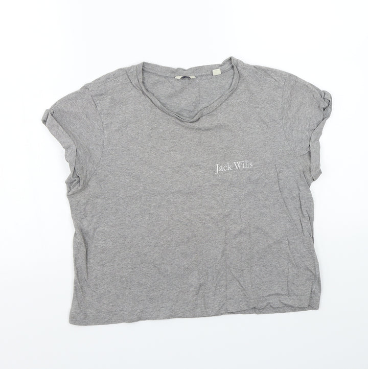 Jack Wills Womens Grey Basic T-Shirt Size 6