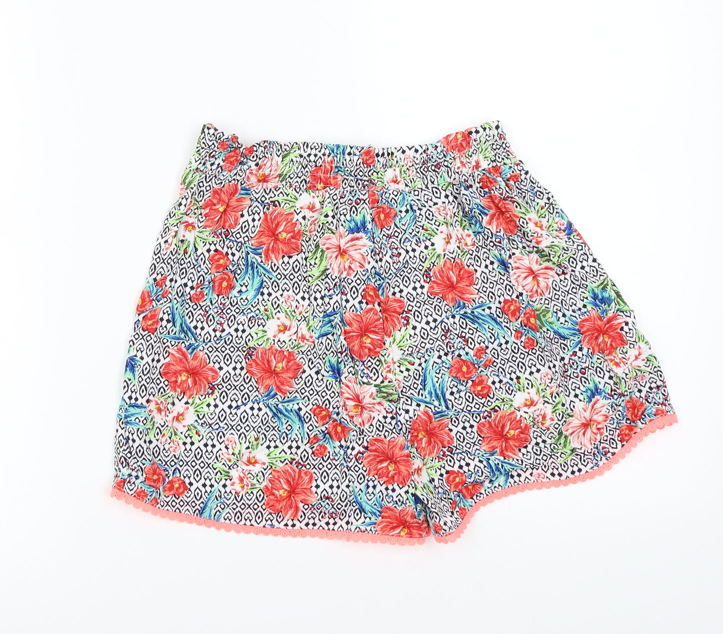 Primark Girls White Floral  Bermuda Shorts Size 14 Years