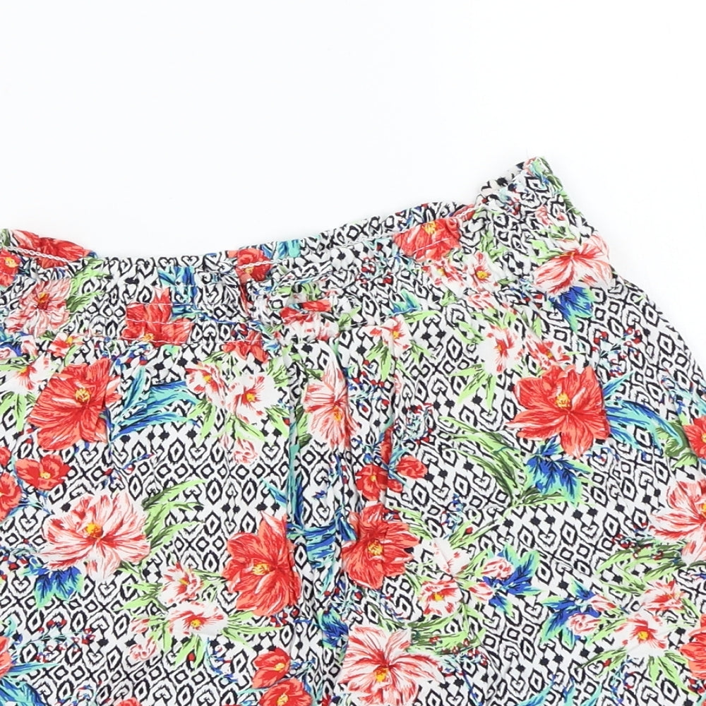 Primark Girls White Floral  Bermuda Shorts Size 14 Years