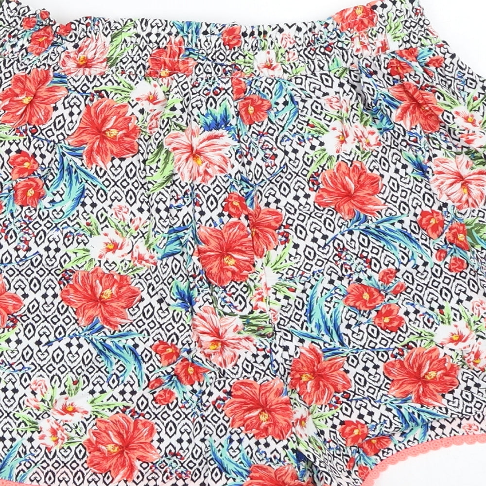 Primark Girls White Floral  Bermuda Shorts Size 14 Years