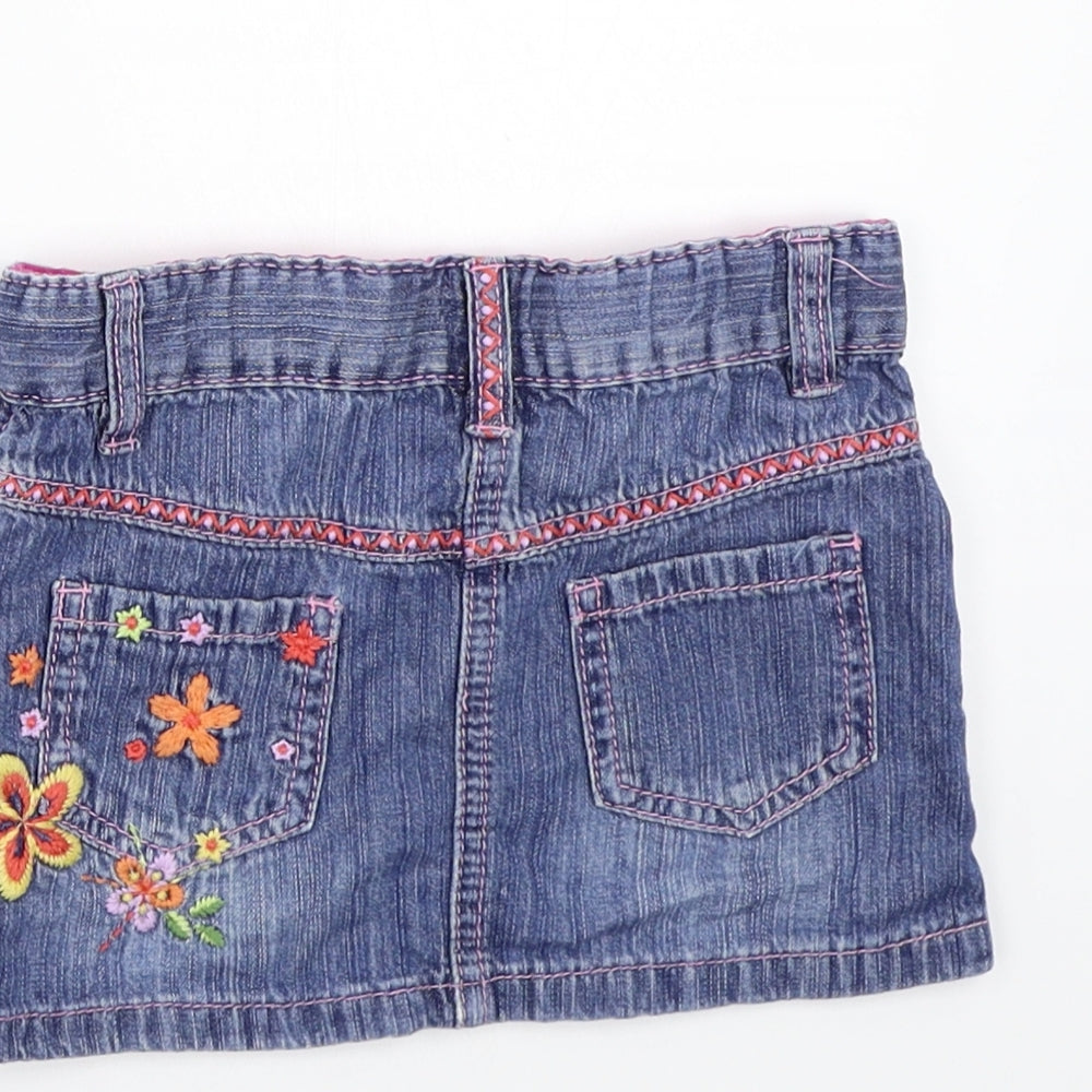 TU Girls Blue Floral  A-Line Skirt Size 3 Years