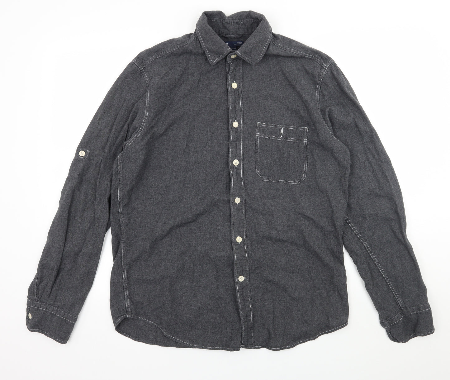 Gap Mens Grey    Button-Up Size M