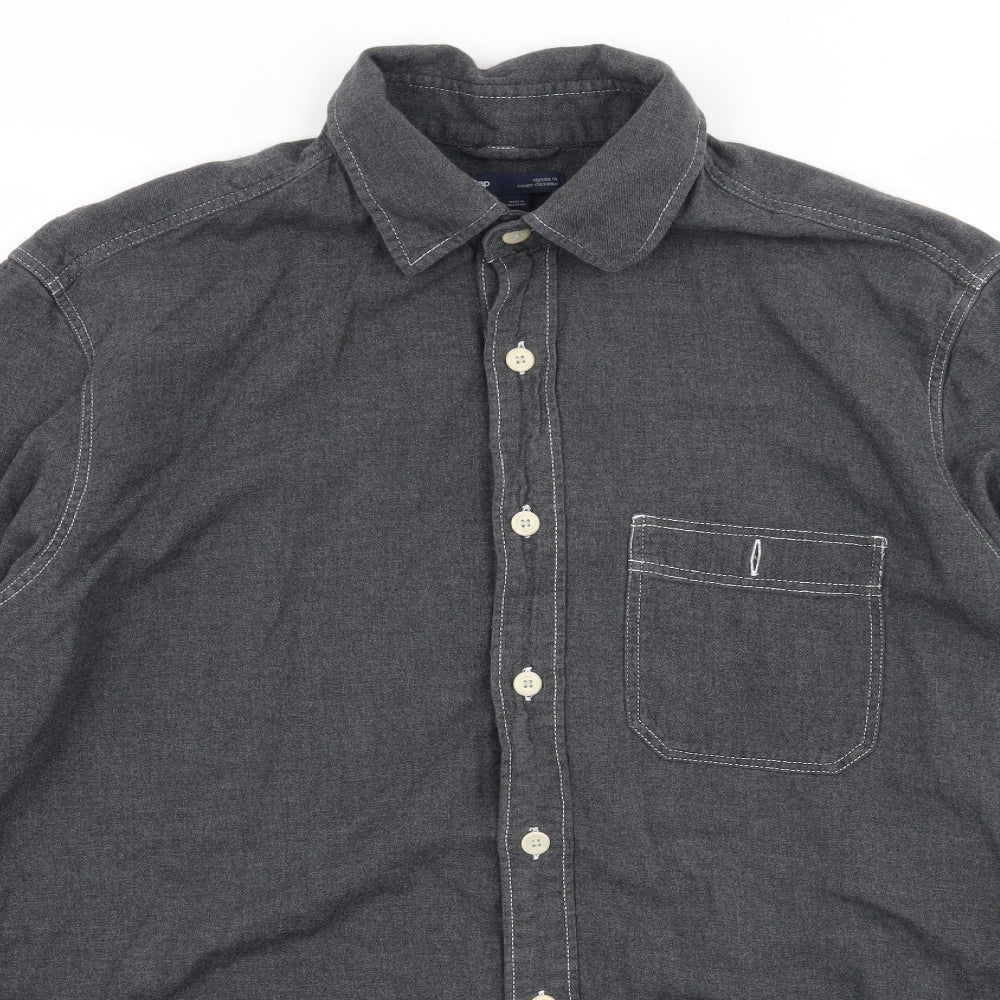 Gap Mens Grey    Button-Up Size M