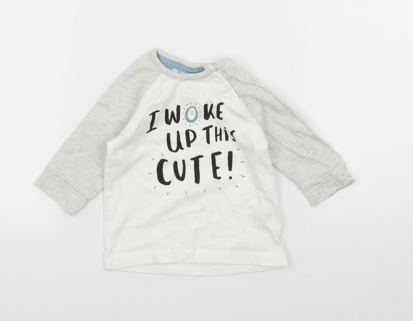 George Baby White  Jersey Basic T-Shirt Size 0-3 Months  - I Woke up Like this