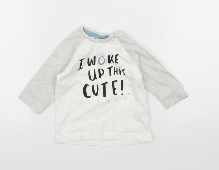George Baby White  Jersey Basic T-Shirt Size 0-3 Months  - I Woke up Like this