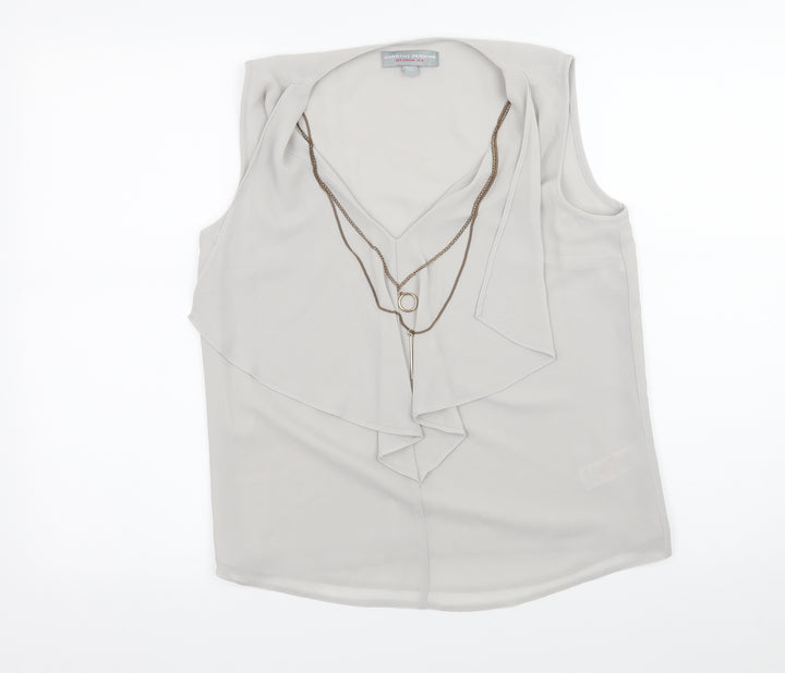 Dorothy Perkins Womens Grey   Basic Tank Size 10  - Chain Detail