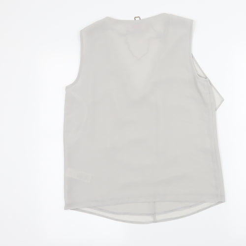 Dorothy Perkins Womens Grey   Basic Tank Size 10  - Chain Detail