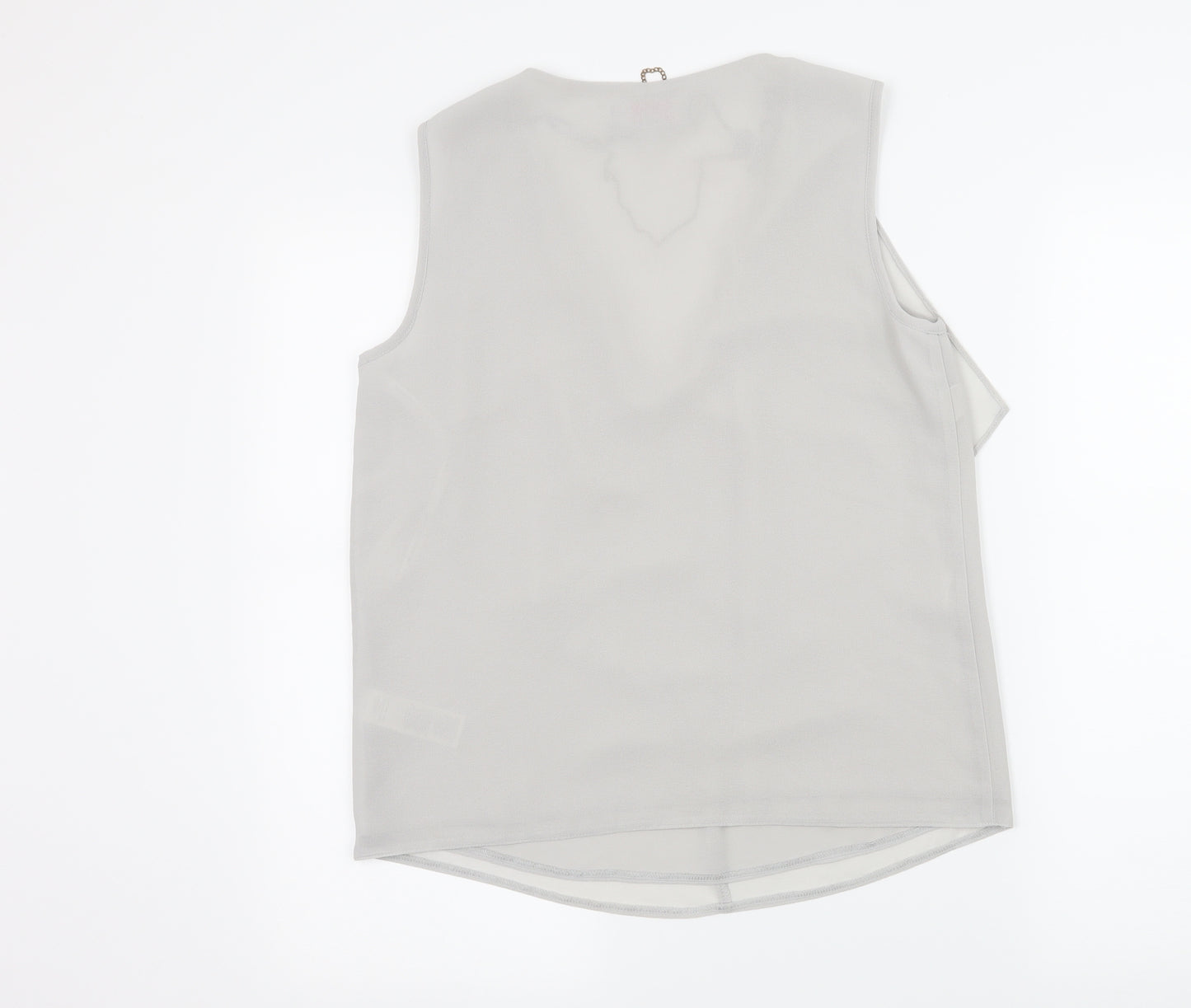 Dorothy Perkins Womens Grey   Basic Tank Size 10  - Chain Detail