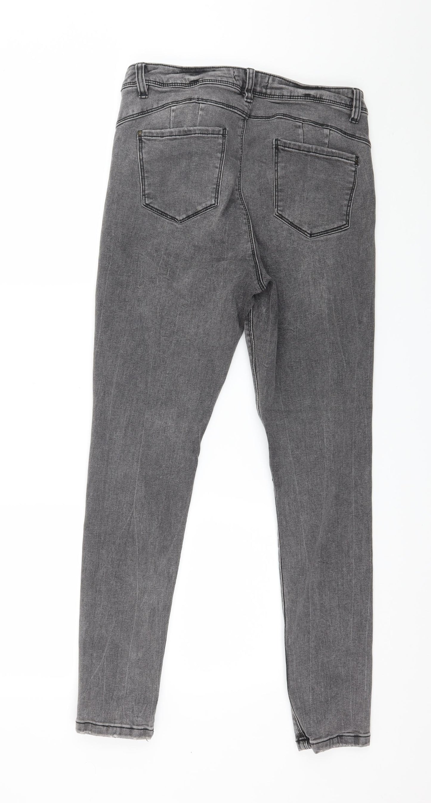 Denim & Co. Womens Grey  Denim Skinny Jeans Size 14 L27 in