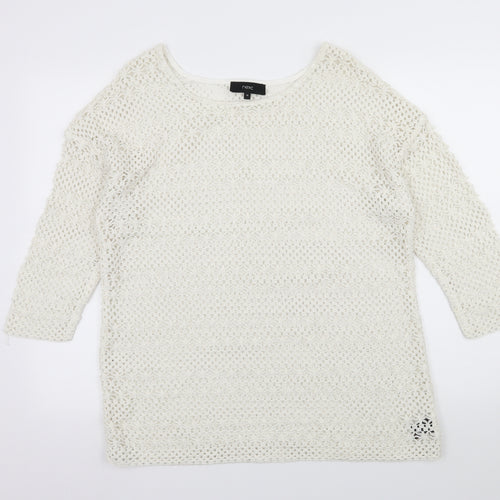 NEXT Womens White  Knit Pullover Jumper Size 18
