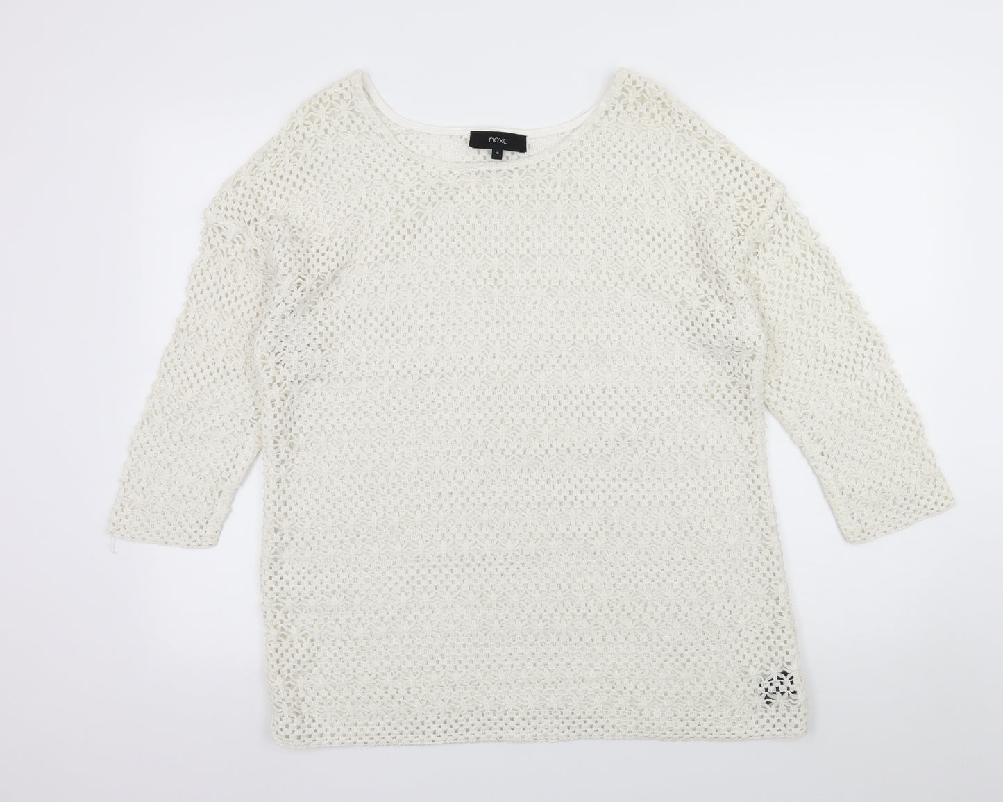 NEXT Womens White  Knit Pullover Jumper Size 18