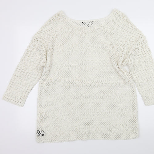 NEXT Womens White  Knit Pullover Jumper Size 18