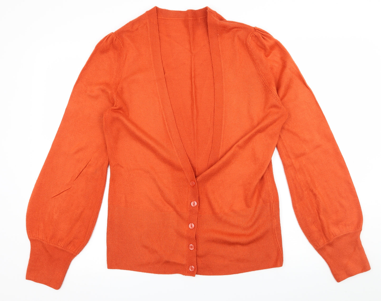 George Womens Orange  Knit Cardigan Jumper Size 16