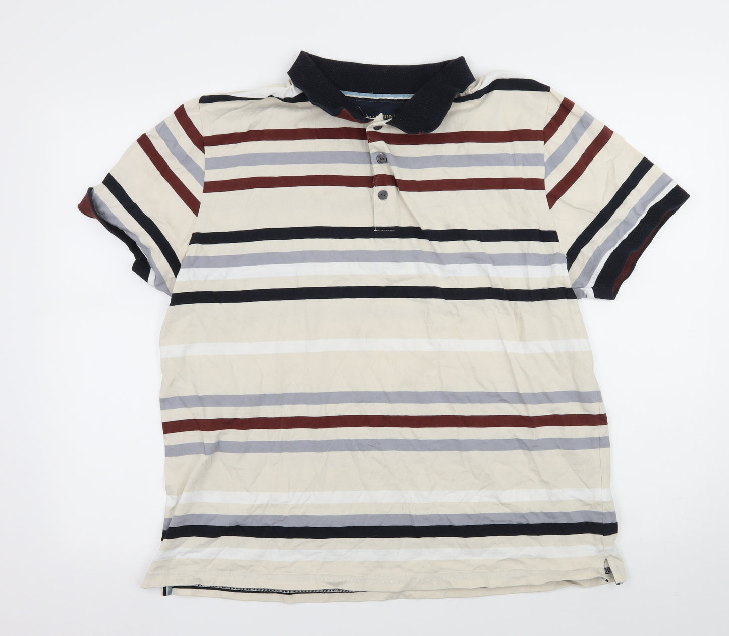 Hammond Mens Ivory Striped Jersey  T-Shirt Size XL