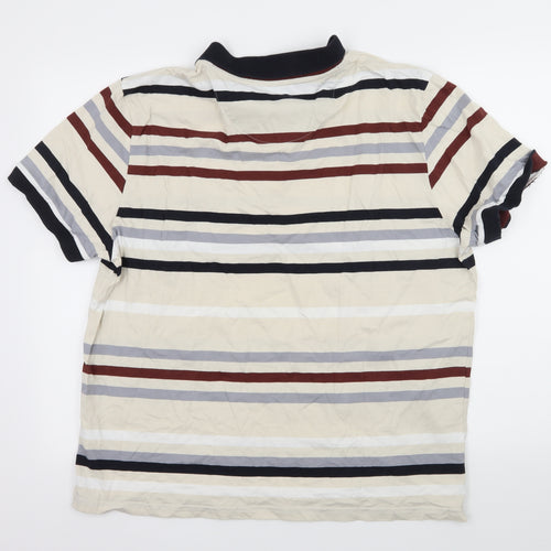 Hammond Mens Ivory Striped Jersey  T-Shirt Size XL