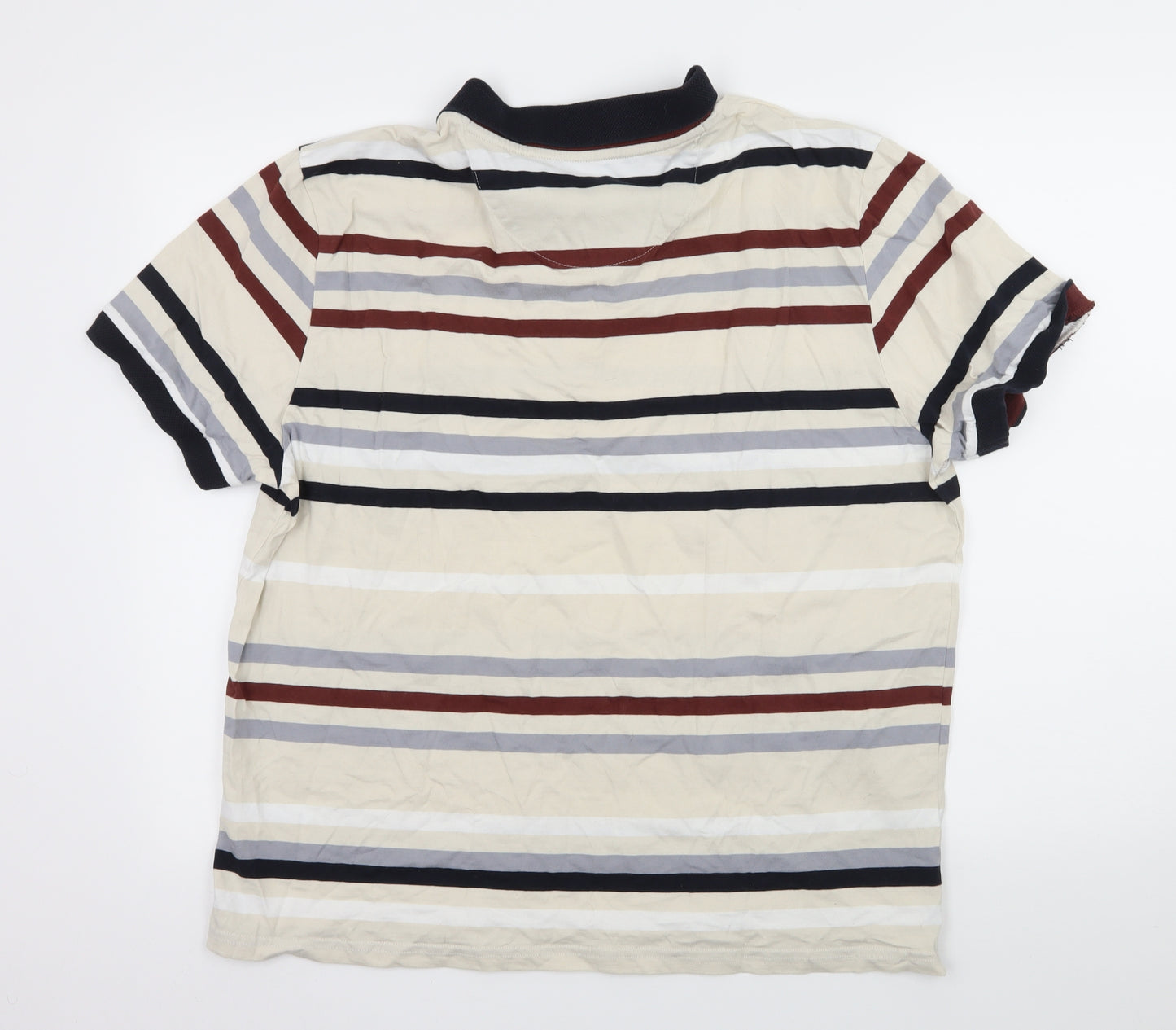 Hammond Mens Ivory Striped Jersey  T-Shirt Size XL