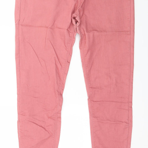 Denim & Co. Womens Pink  Denim Skinny Jeans Size 12 L30 in