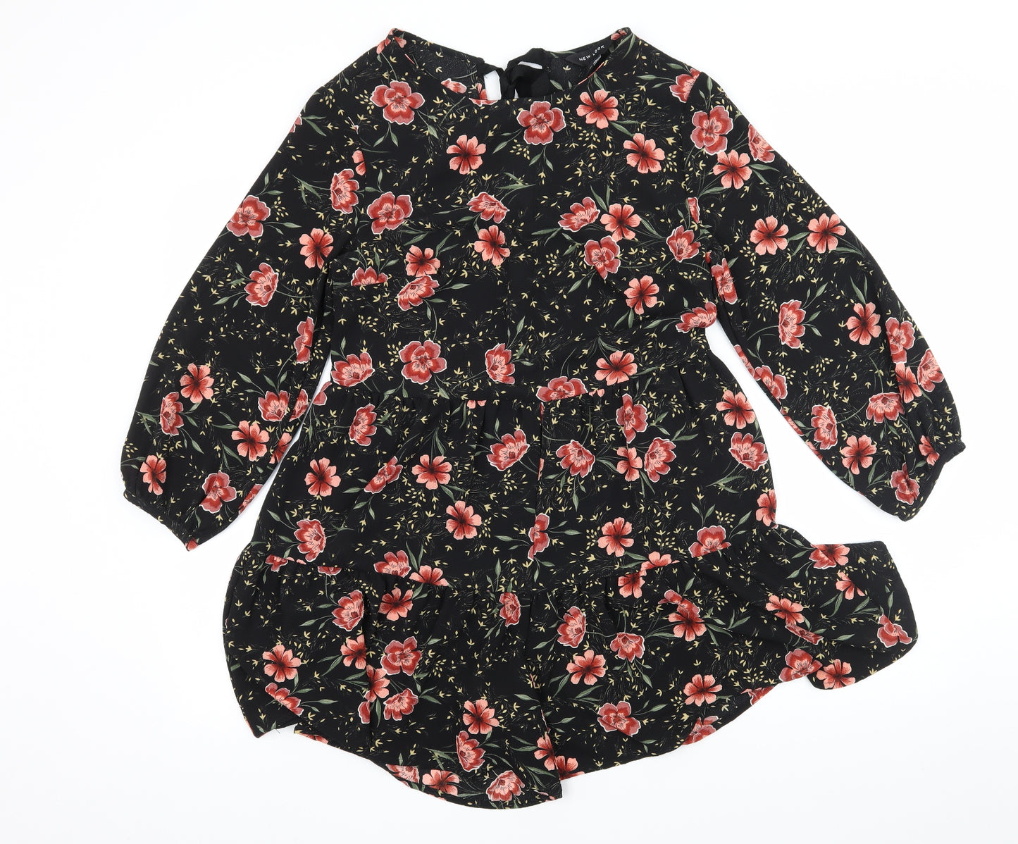 New Look Womens Black Floral  Playsuit One-Piece Size 10 L4 in