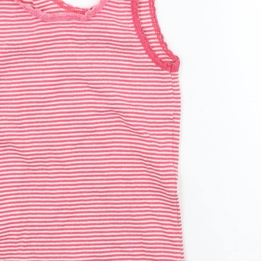 Matalan Girls Pink Striped Jersey Basic Tank Size 4-5 Years