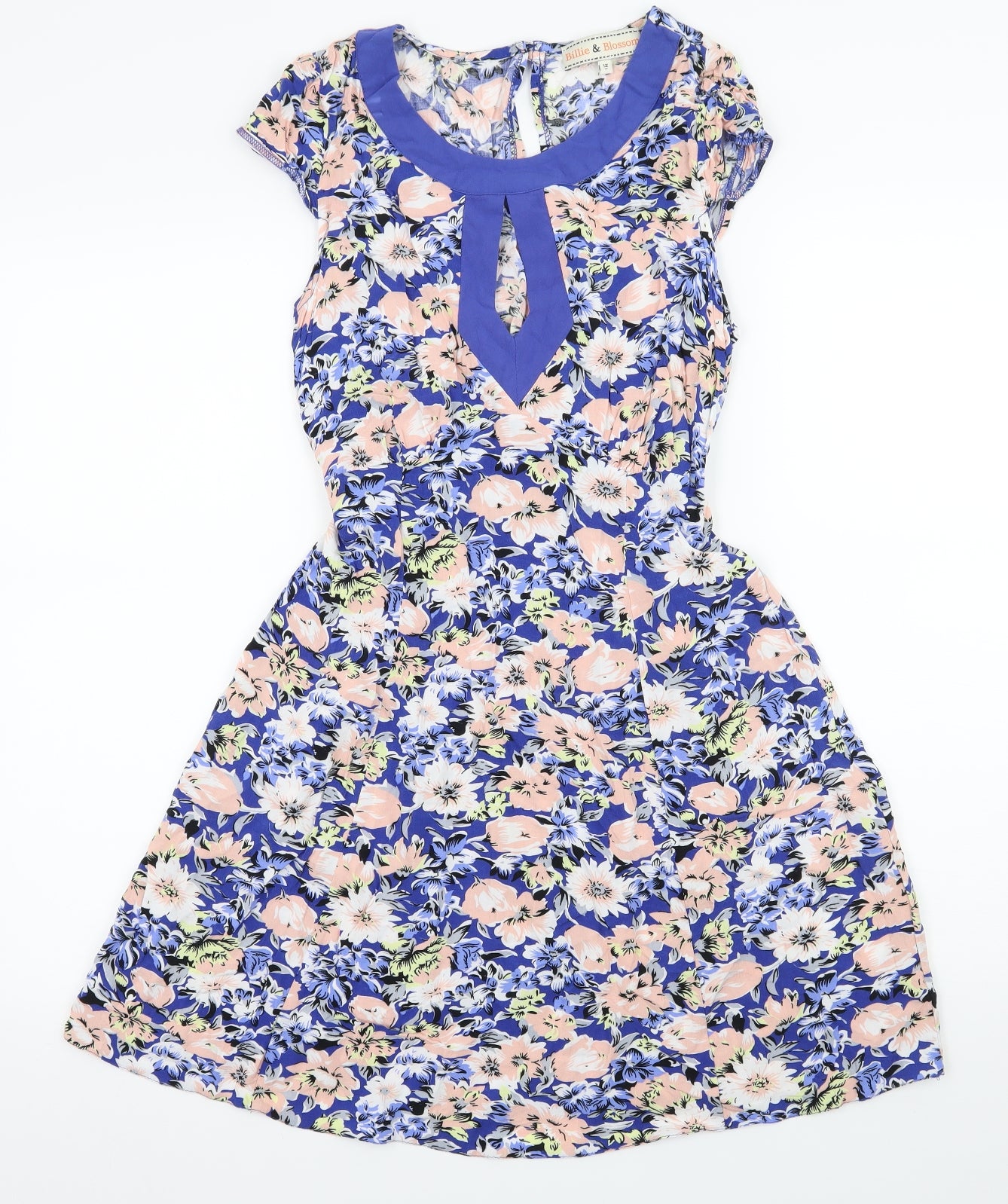 Billie & Blossom Womens Blue Floral  Skater Dress  Size 12