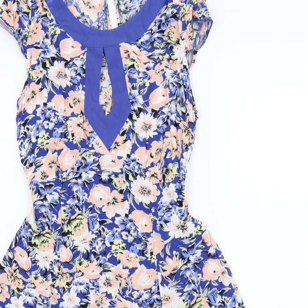 Billie & Blossom Womens Blue Floral  Skater Dress  Size 12